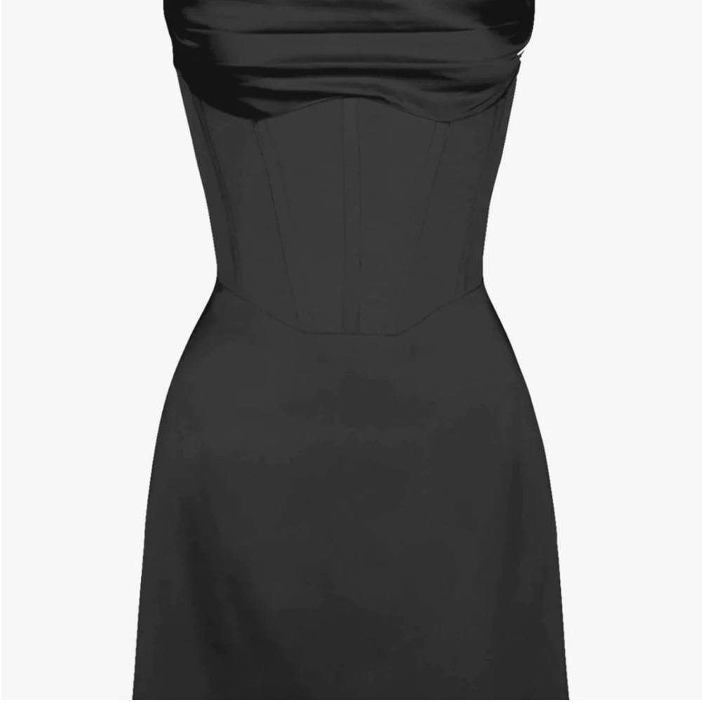 Urban Outfitters Black UO Helena Satin Corset Slip Mini Dress Size M - Picture 3 of 16